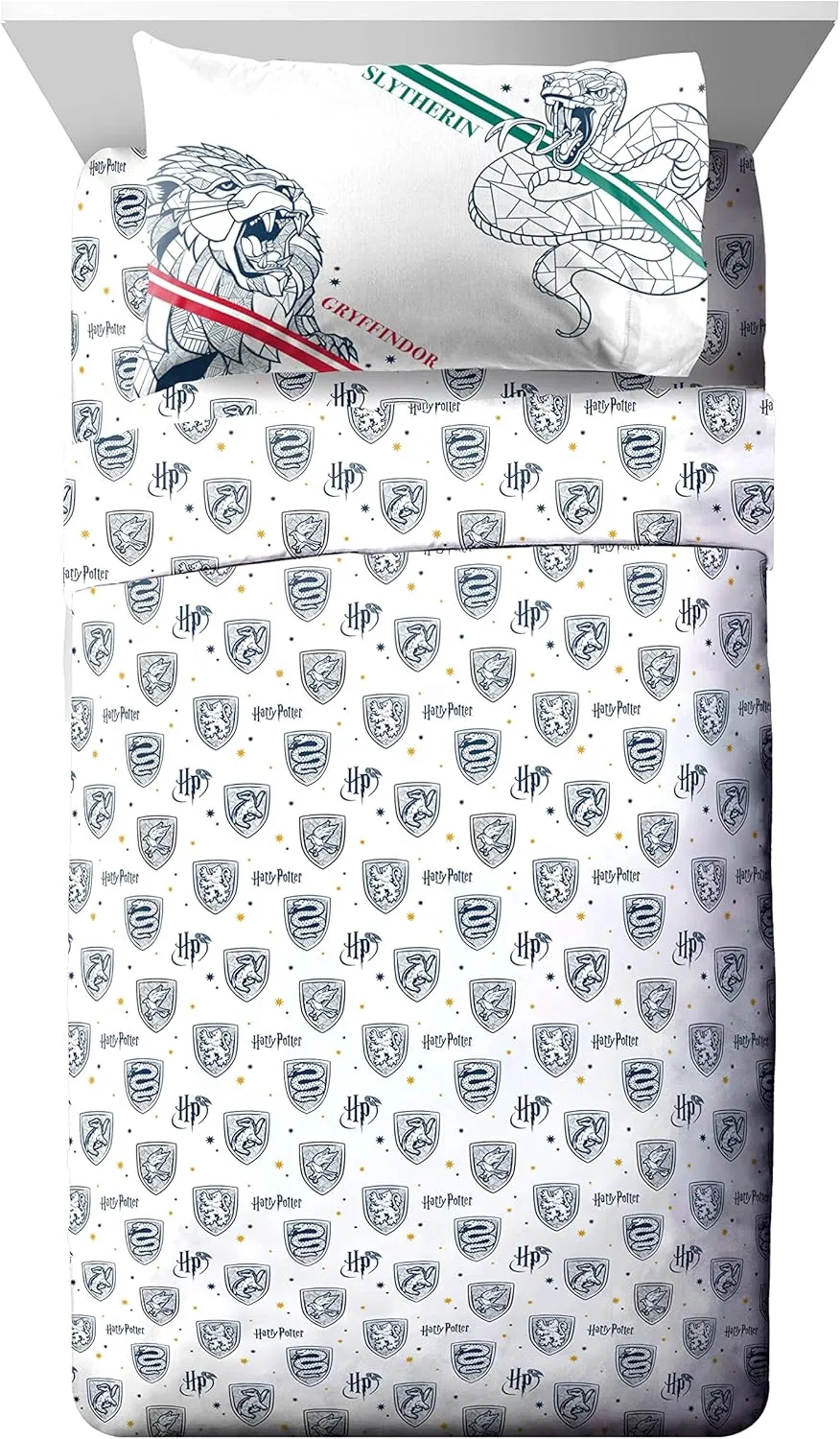 Jay Franco Harry Potter Stand Together 7 Piece Full Size Bed Set - Includes Comforter & Sheet Set - Super Soft Kids Bedding Fade Resistant Microfiber (Official Harry Potter Product)