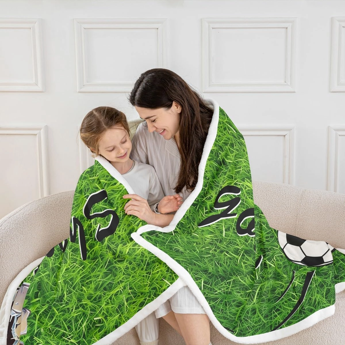 jejeloiu Football Fleece Throw Blanket Baby 30"x40" Kids Soccer Ball Game Sherpa Blanket Plush Fuzzy for Bed Couch Chair Living Room, American Football Player Bed Blanket Comfort Grassland Room Decor