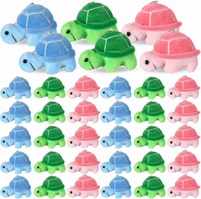 Jenaai 36 Pieces Mini Turtle Stuffed Toy Small Turtle Animal Plush Toys Soft Cute Turtle Stuffed Animal Sea Animal Toys for Birthday Party Ocean Sea Theme Party Supplies, 3 Colors, 2.76 x 3.74 Inch
