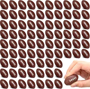 Jerify 120 Packs Mini Football Stress Ball 1.46 Inch Sports Foam Footballs Mini Ball for Adults Small Foam Relief Balls Party Favors for Carnival Reward(Dark Brown)
