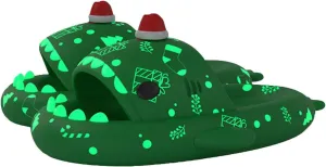 Jfxgjuv Luminous Christmas Shark Slippers - Glow in the Dark, Spooky 3D Cartoon Open Toe Slides