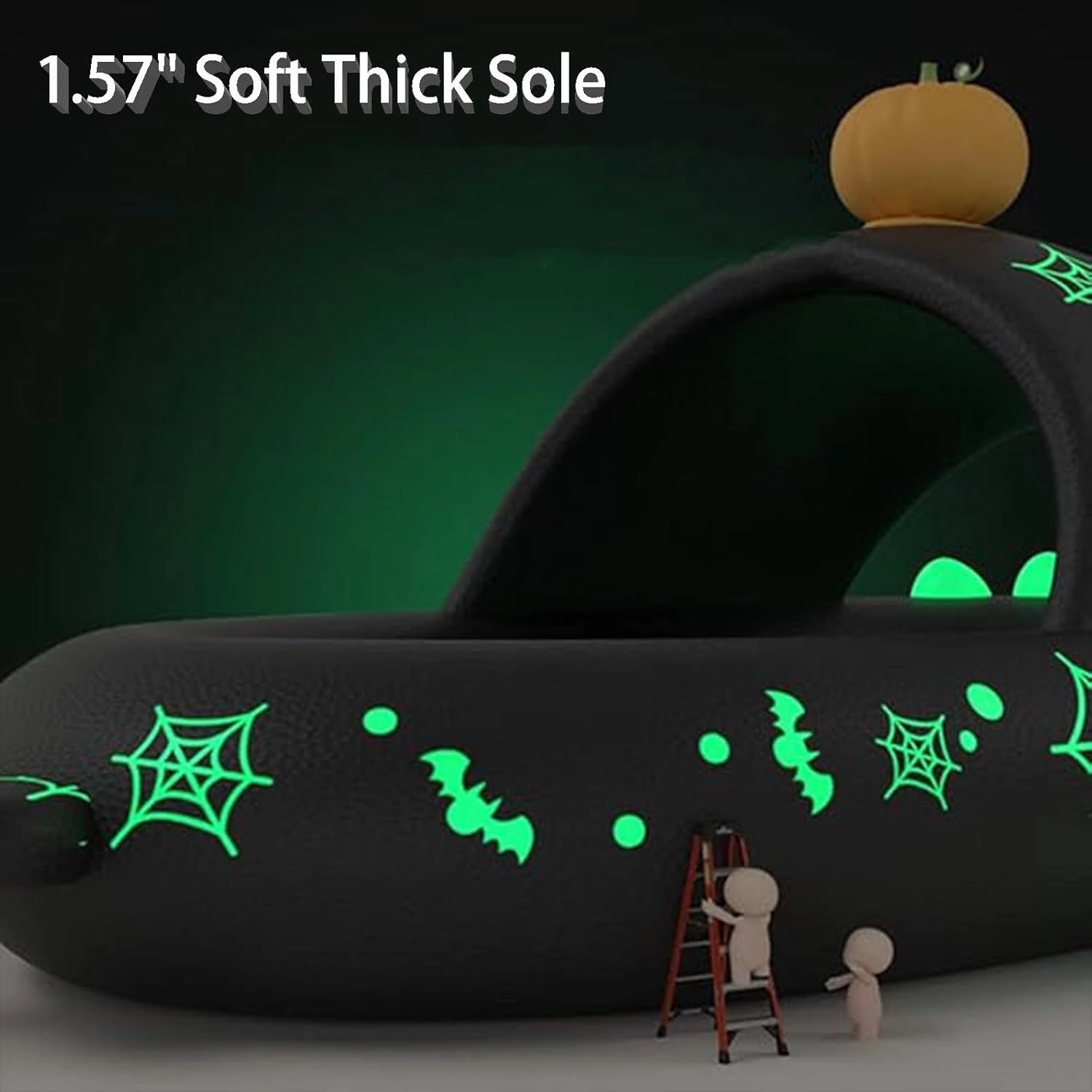 Jfxgjuv Halloween Luminous Shark Slippers, Christmas Luminous Shark Slippers, Spooky Shark Slides Glow in The Dark for Men Women