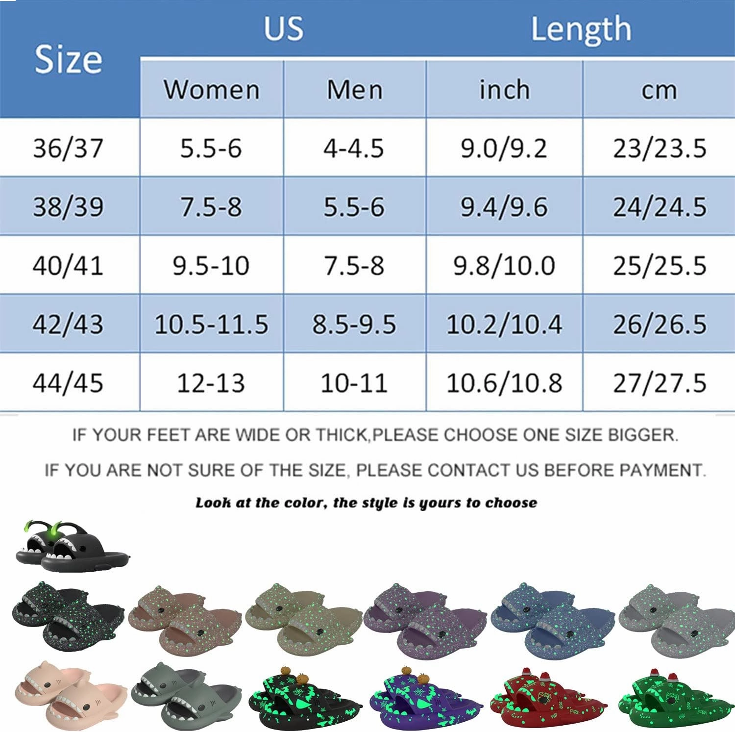 Jfxgjuv Luminous Shark Slippers Spooky Shark Slides Glow in The Dark Shark Cloud Slides Glow in The Dark 3D Cartoon Halloween Christmas Shark Slides for Women Men