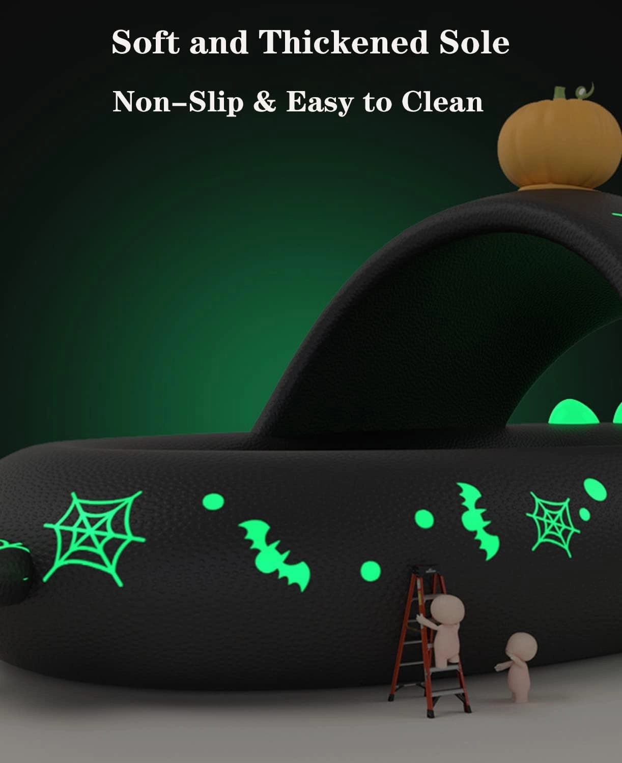 Jfxgjuv Luminous Shark Slippers Spooky Shark Slides Glow in The Dark Shark Cloud Slides Glow in The Dark 3D Cartoon Halloween Christmas Shark Slides for Women Men