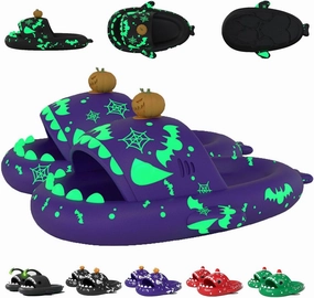 Jfxgjuv Luminous Shark Slippers Spooky Shark Slides Glow in The Dark Shark Cloud Slides Glow in The Dark 3D Cartoon Halloween Christmas Shark Slides for Women Men