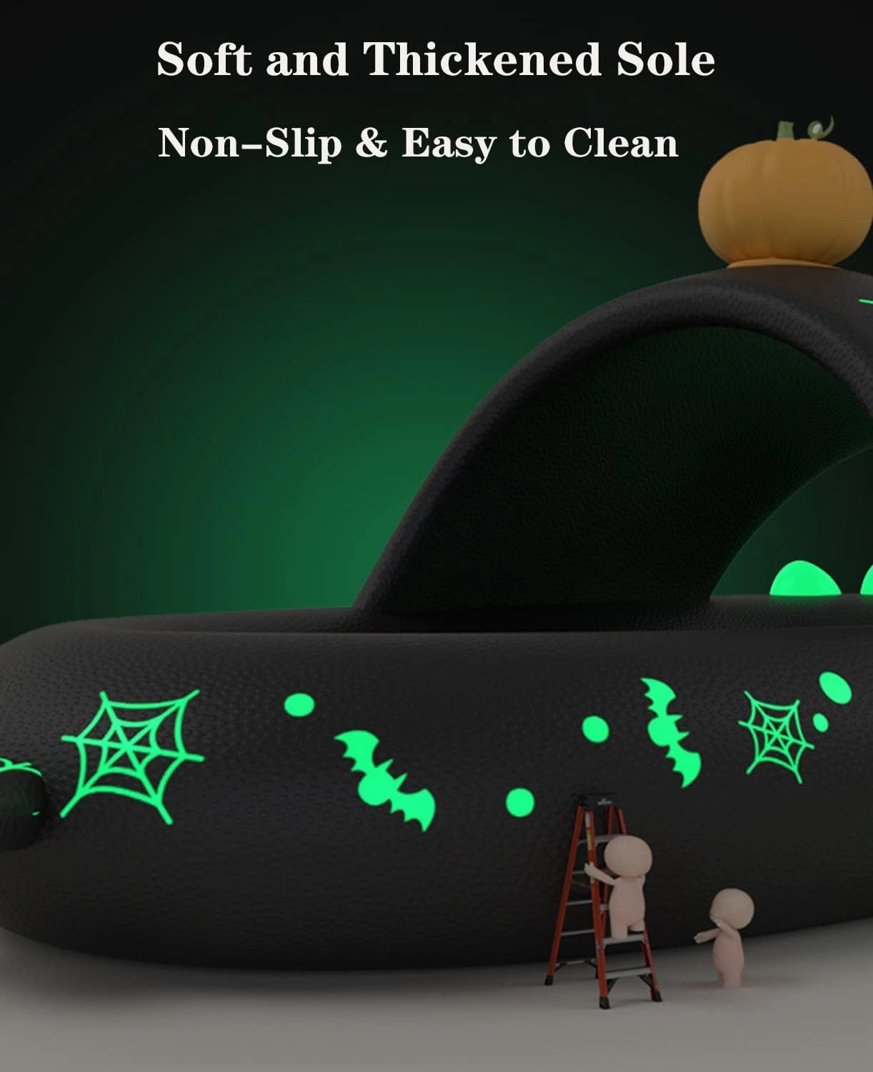 Jfxgjuv Luminous Shark Slippers Spooky Shark Slides Glow in The Dark Shark Cloud Slides Glow in The Dark 3D Cartoon Halloween Christmas Shark Slides for Women Men