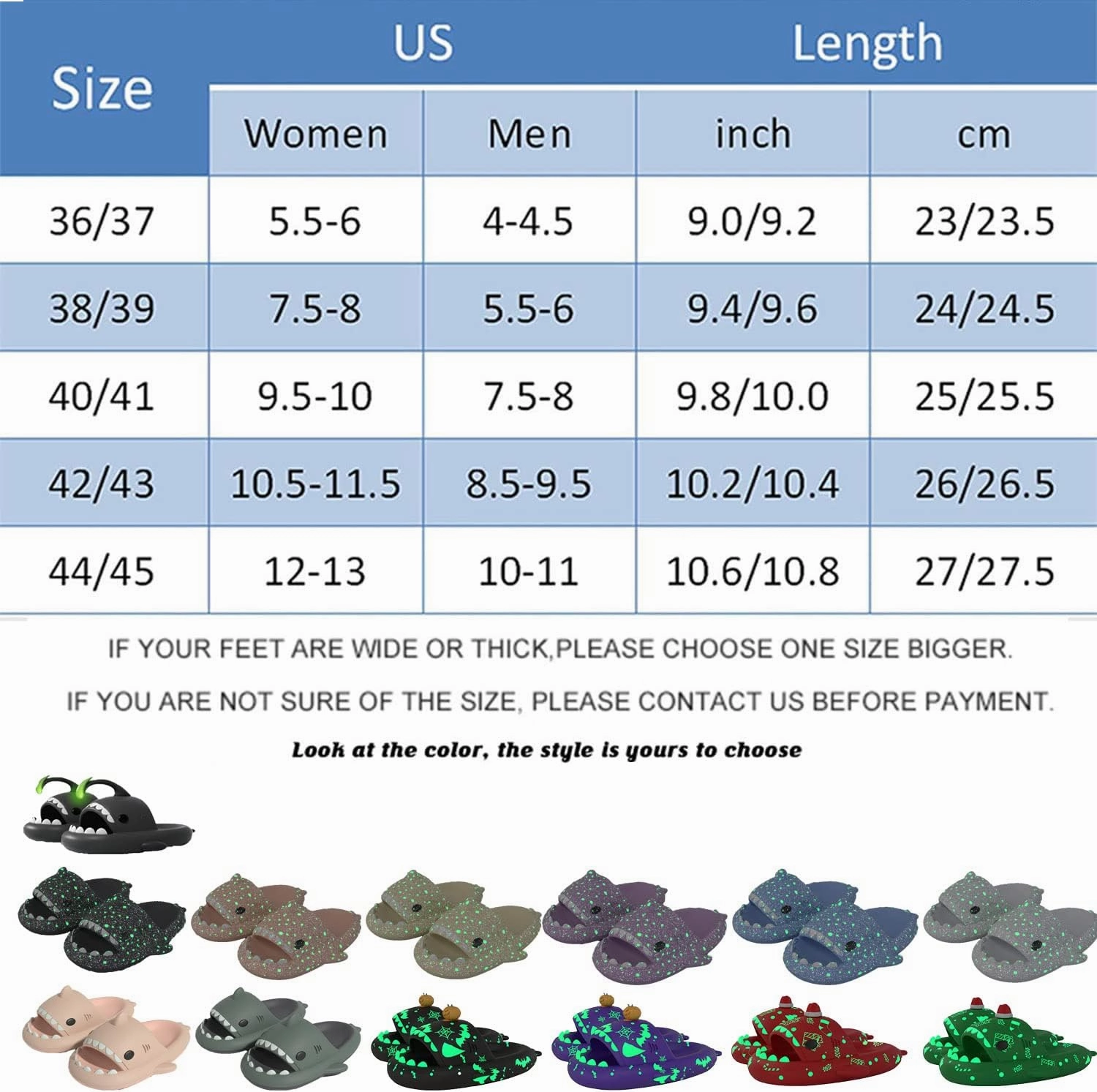 Jfxgjuv Luminous Shark Slippers Spooky Shark Slides Glow in The Dark Shark Cloud Slides Glow in The Dark 3D Cartoon Halloween Christmas Shark Slides for Women Men