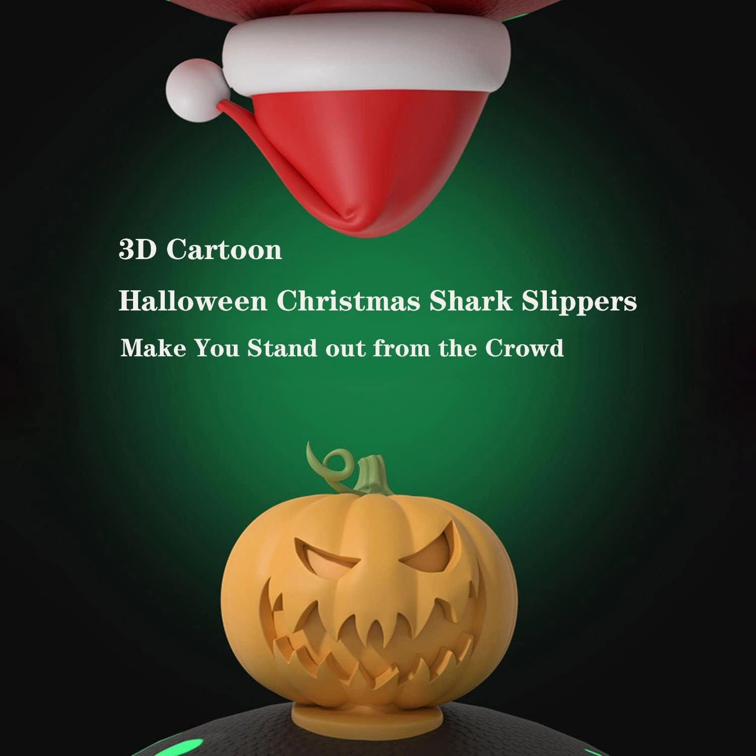Jfxgjuv Luminous Shark Slippers Spooky Shark Slides Glow in The Dark Shark Cloud Slides Glow in The Dark 3D Cartoon Halloween Christmas Shark Slides for Women Men