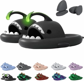 Jfxgjuv Sharklas Polares Sharky Chanclas Originales Angler Fish Slides Glow in The Dark Cloud Shark Slides Thick Sole Non Slip Open Toe Shark Slippers for Women Men