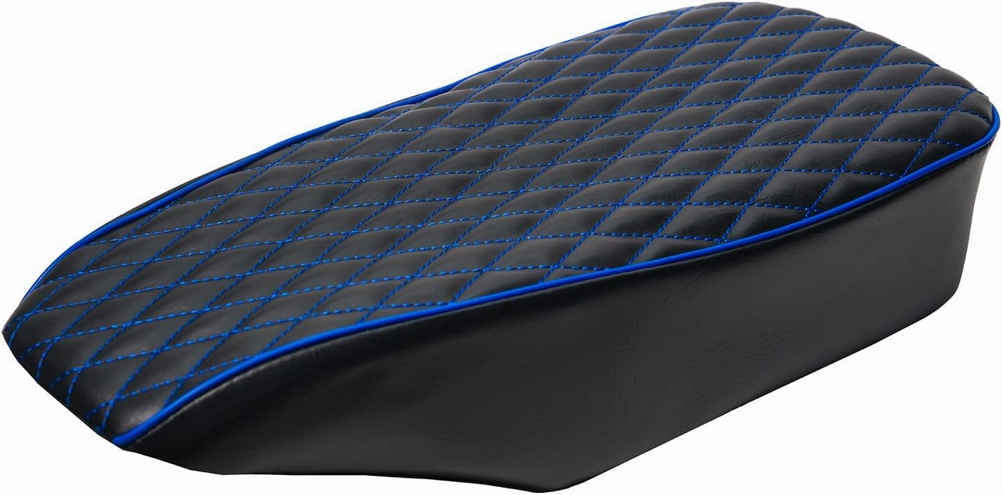JMCHstore Blue Diamond Stitch Retro Upgraded 17'' Seat Cover for Coleman BT200X Mini Bike 196cc, Hisun 200-7 for Viper 200cc Trail Bike Cushion Replacement Parts
