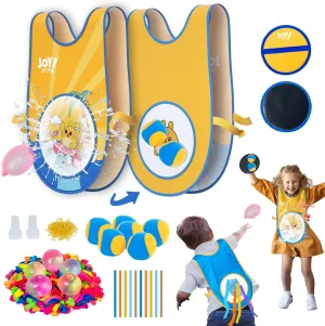 JOY SPOT! Stick Ball Vest Dodgeball Game, Catch Tail Game Belt, Water Balloons, Kids Changing Dodge Tag Game Throwing Balls, Splash Fights for Swimming Pool Backyard Outdoor Indoor Party Favors