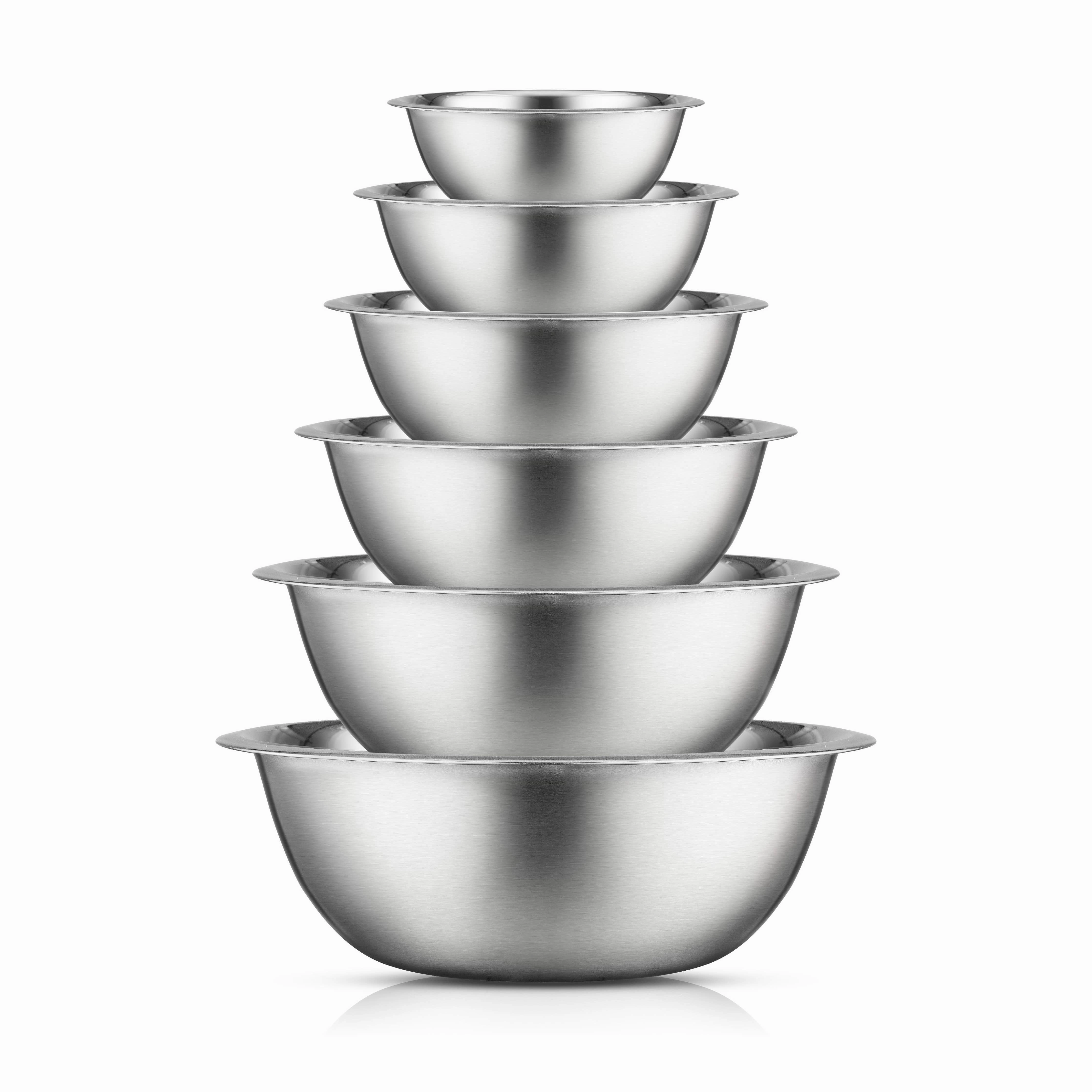 JoyJolt - Stainless Steel Kitchen Mixing Bowls Set - 6 Pieces