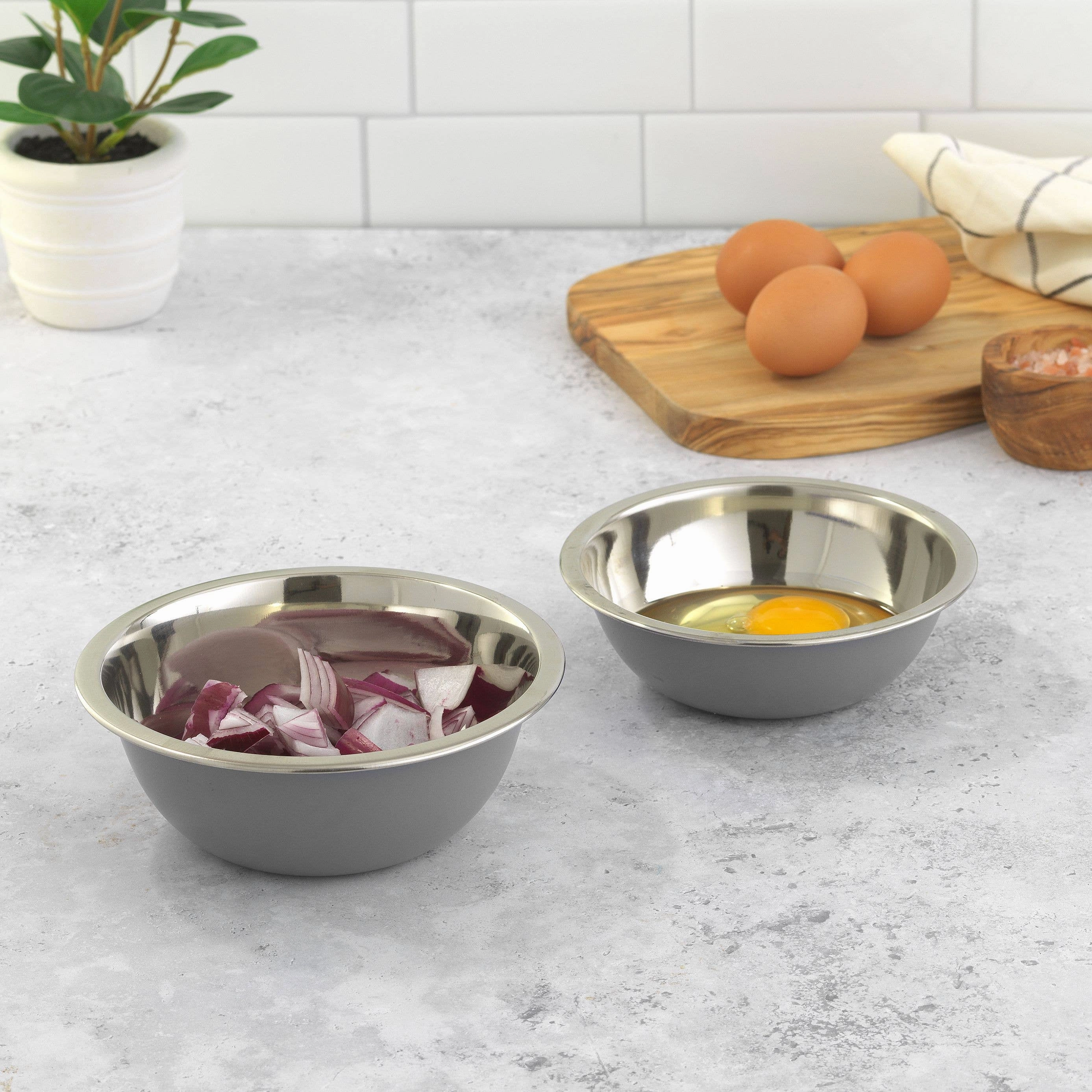 JoyJolt - Stainless Steel Kitchen Mixing Bowls Set - 6 Pieces