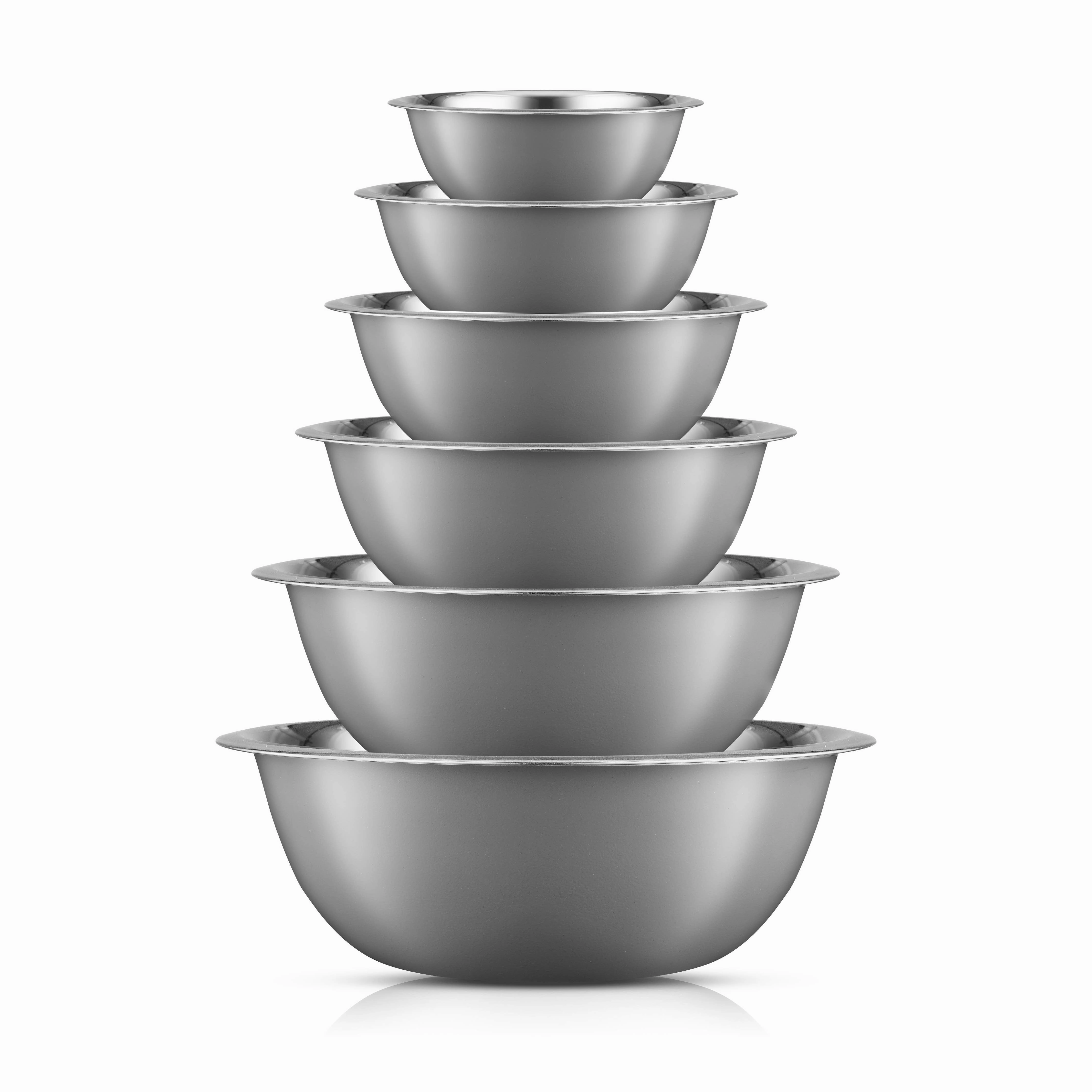 JoyJolt - Stainless Steel Kitchen Mixing Bowls Set - 6 Pieces