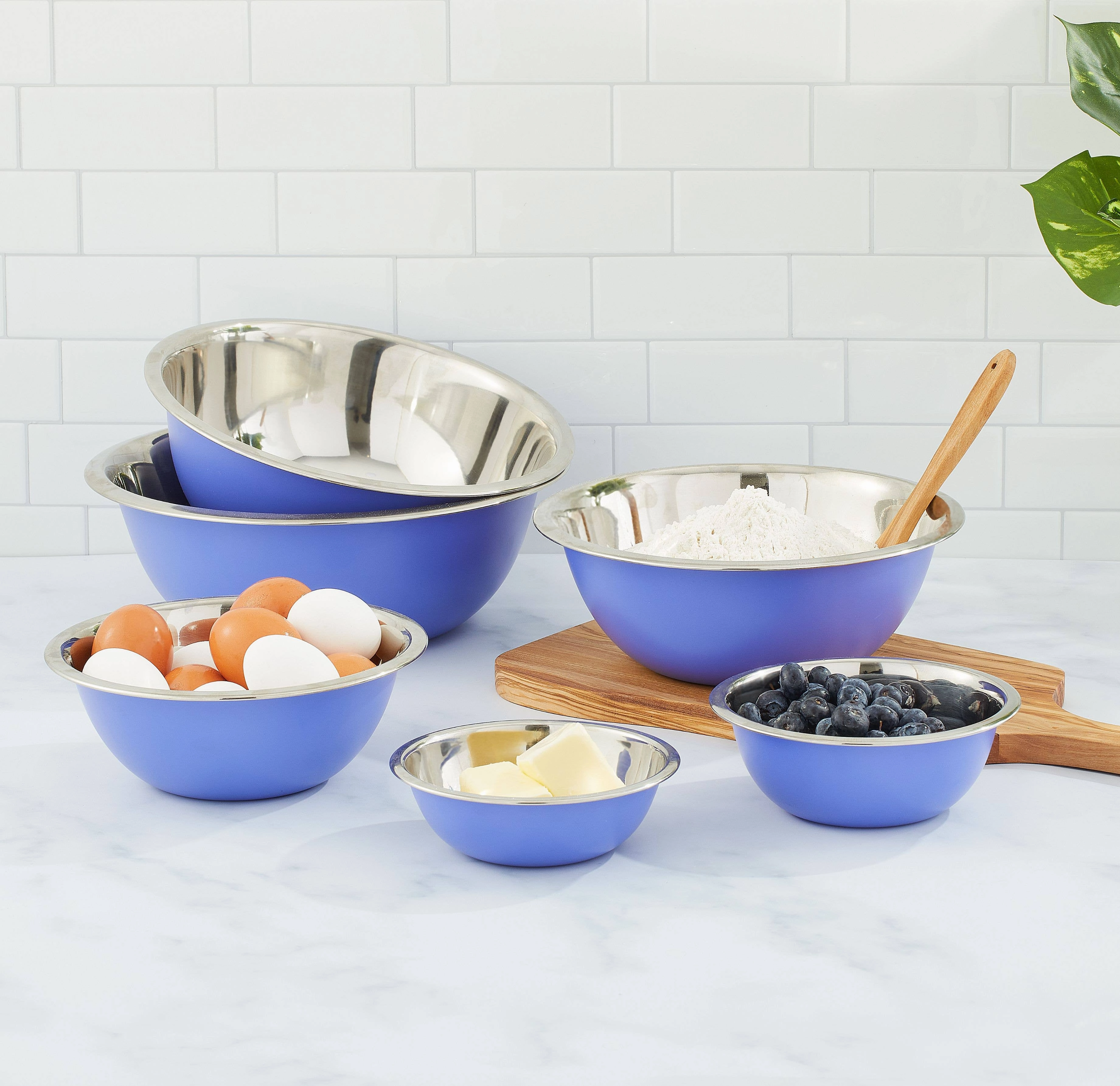 JoyJolt - Stainless Steel Kitchen Mixing Bowls Set - 6 Pieces