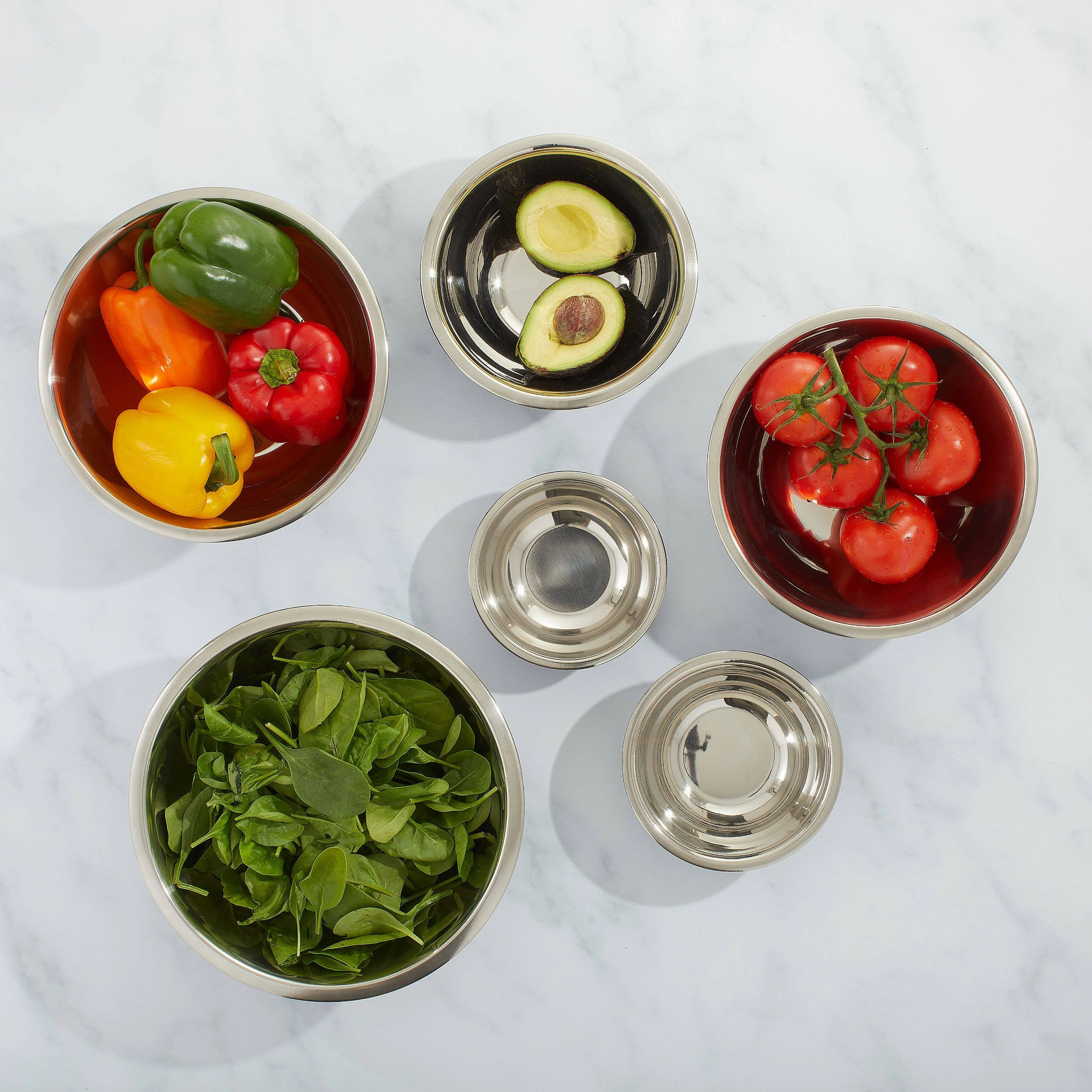 JoyJolt - Stainless Steel Kitchen Mixing Bowls Set - 6 Pieces