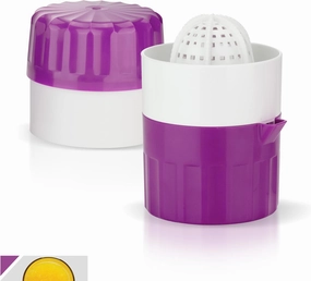 Juice Press • Citrus Press for Fresh Fruit/Vegetable Juices • Juicer with Juice Container • Manual Lemon & Orange Press • Citrus Juicer • Fruit Squeezer • Color: Purple