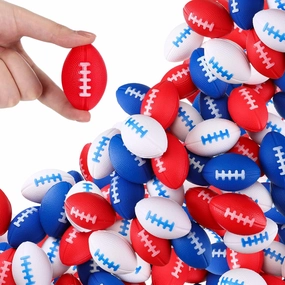 Junkin 100 Packs Mini 4th of July Football Sports Stress Ball 1.6 Inch Patriotic USA Memorial Day Stress Ball for Boys Girls Adults Small Foam Relief Balls Party Favors for School Carnival Reward