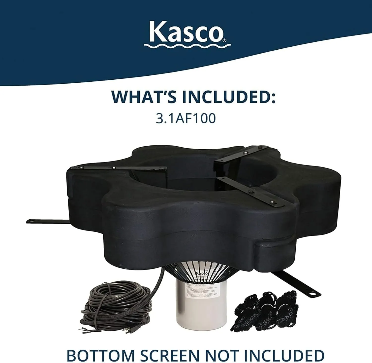 Kasco 3HP Surface Aerator -240V with 100 ft Electric Power Cord | Efficient Surface Aeration for Lakes & Pond | Maximum Circulation for Clear Healthy Water