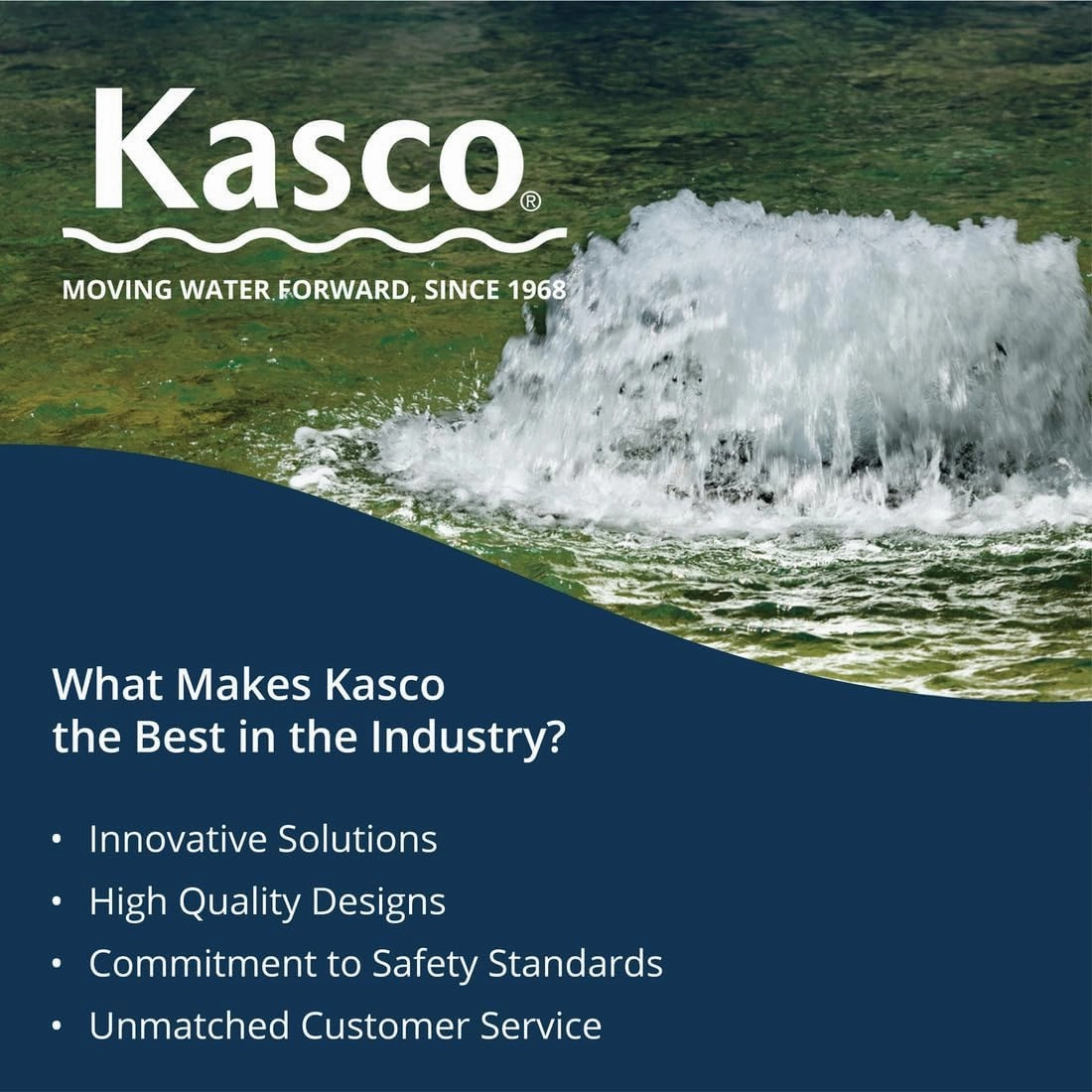 Kasco 1HP Surface Aerator -120V with 150 ft Electric Power Cord | Efficient Surface Aeration for Lakes & Pond | Maximum Circulation for Clear Healthy Water