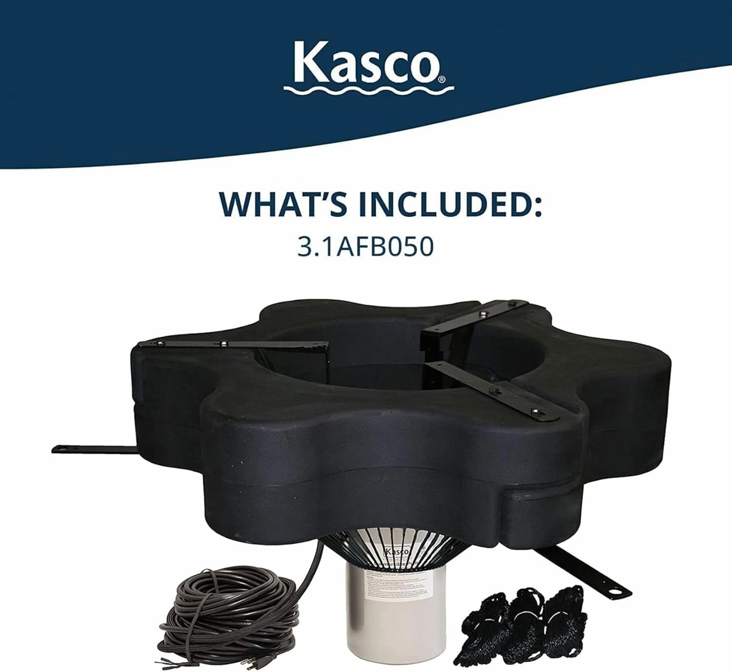 Kasco 3HP Surface Aerator -240V with 50 ft Electric Power Cord | Efficient Surface Aeration for Lakes & Pond | Maximum Circulation for Clear Healthy Water