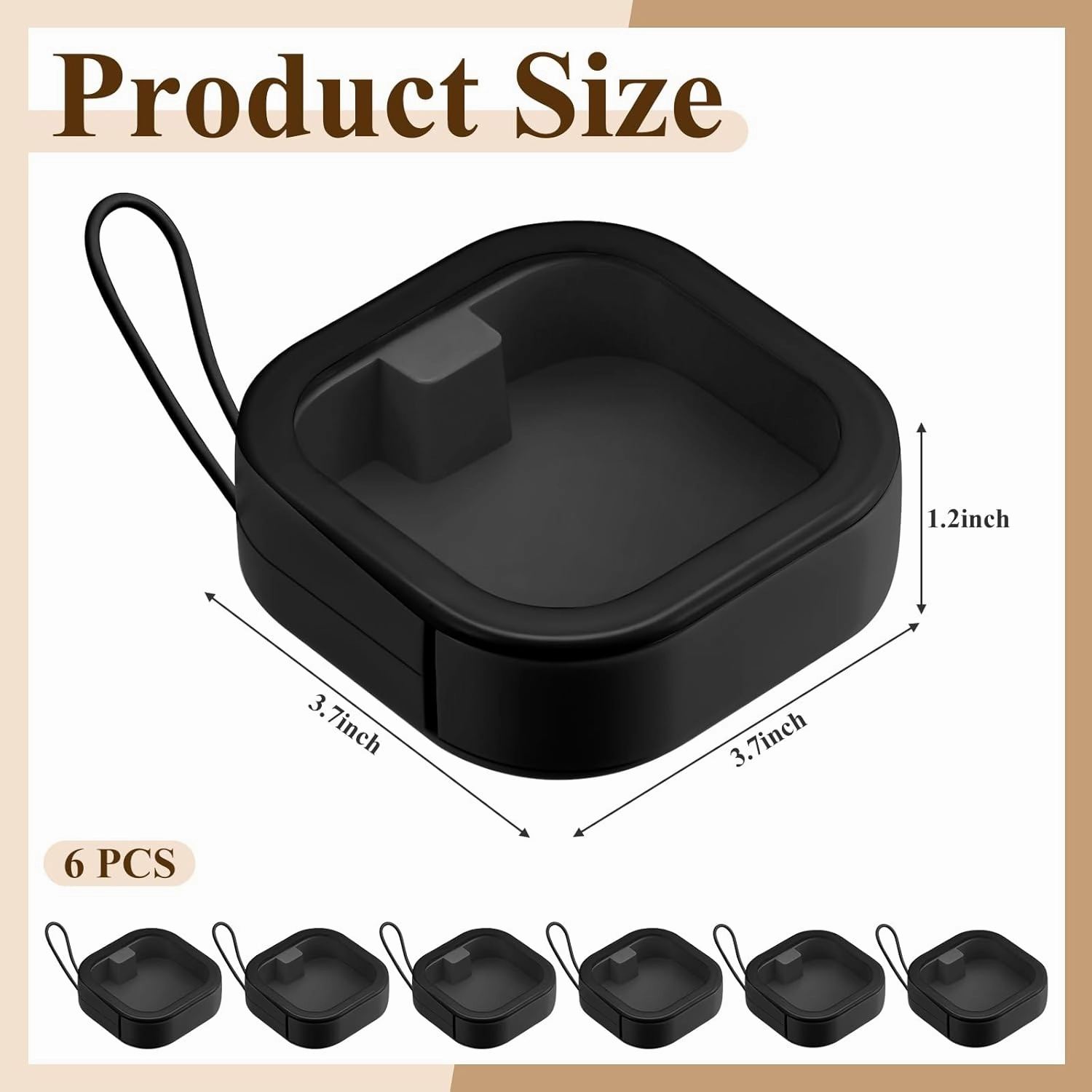 Kathfly 6 Pcs Hair Tie Container Dispenser Organizer Hair Tie Holder Travel Portable Bobby Pin Holder Cotton Swabs Dispenser Women Bathroom Storage Accessory(Black)