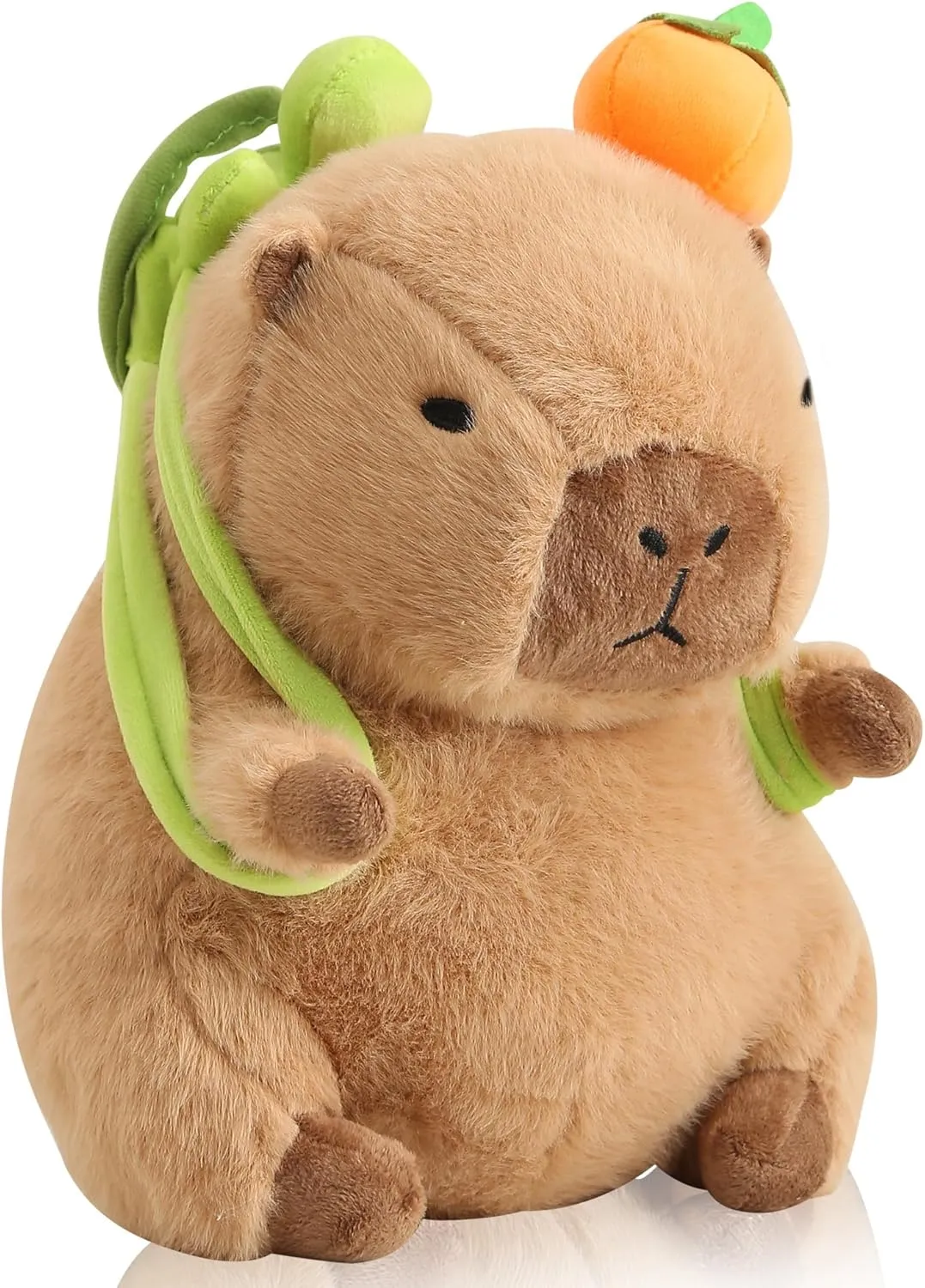 Kawaii Cute Capybara Plush with Turtle Backpack Soft Orange Capybara Stuffed Animal Capybara Plush Pillow Toy Birthday Gifts for Kids Boys Girls 12 inch