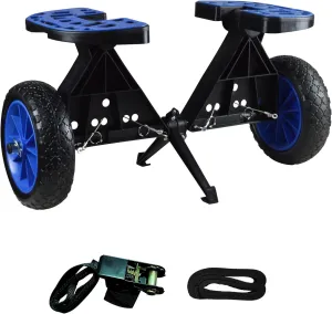 Kayak Cart, Adjustable Canoe Dolly Cart Universal for Paddle Board Surfboard SUP with Stainless Steel Axle Shaft