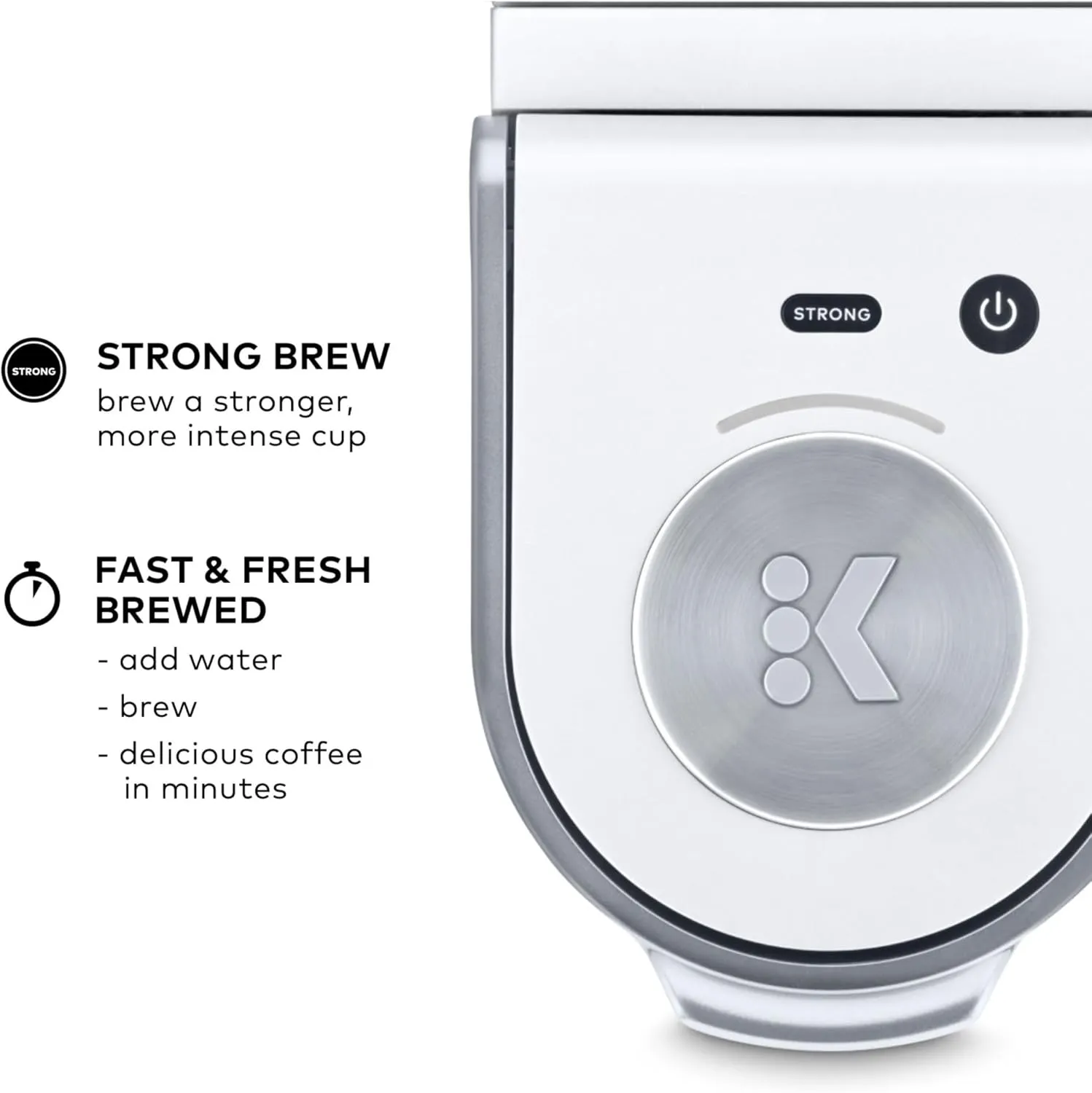 Keurig K-Mini Plus Single Serve K-Cup Pod Coffee Maker, with 6 to 12oz Brew Size, Stores up to 9 K-Cup Pods, Travel Mug Friendly, Matte White