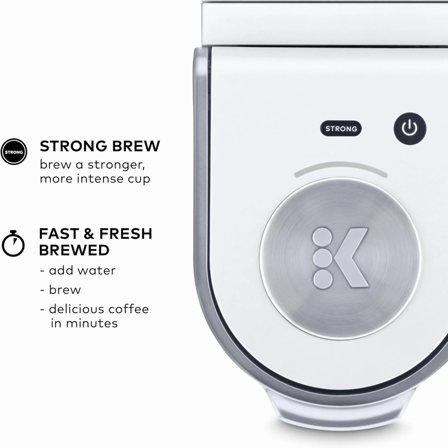 Keurig K-Mini Plus Single Serve K-Cup Pod Coffee Maker, with 6 to 12oz Brew Size, Stores up to 9 K-Cup Pods, Travel Mug Friendly, Matte White