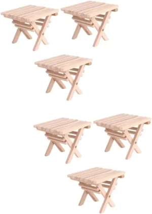 KICHOUSE 6pcs Miniature Folding Table Wooden Dollhouse Tables for Creative Home Decor Compact and Portable Design for Boys and Girls Rooms for Miniature Collectors and Decoration