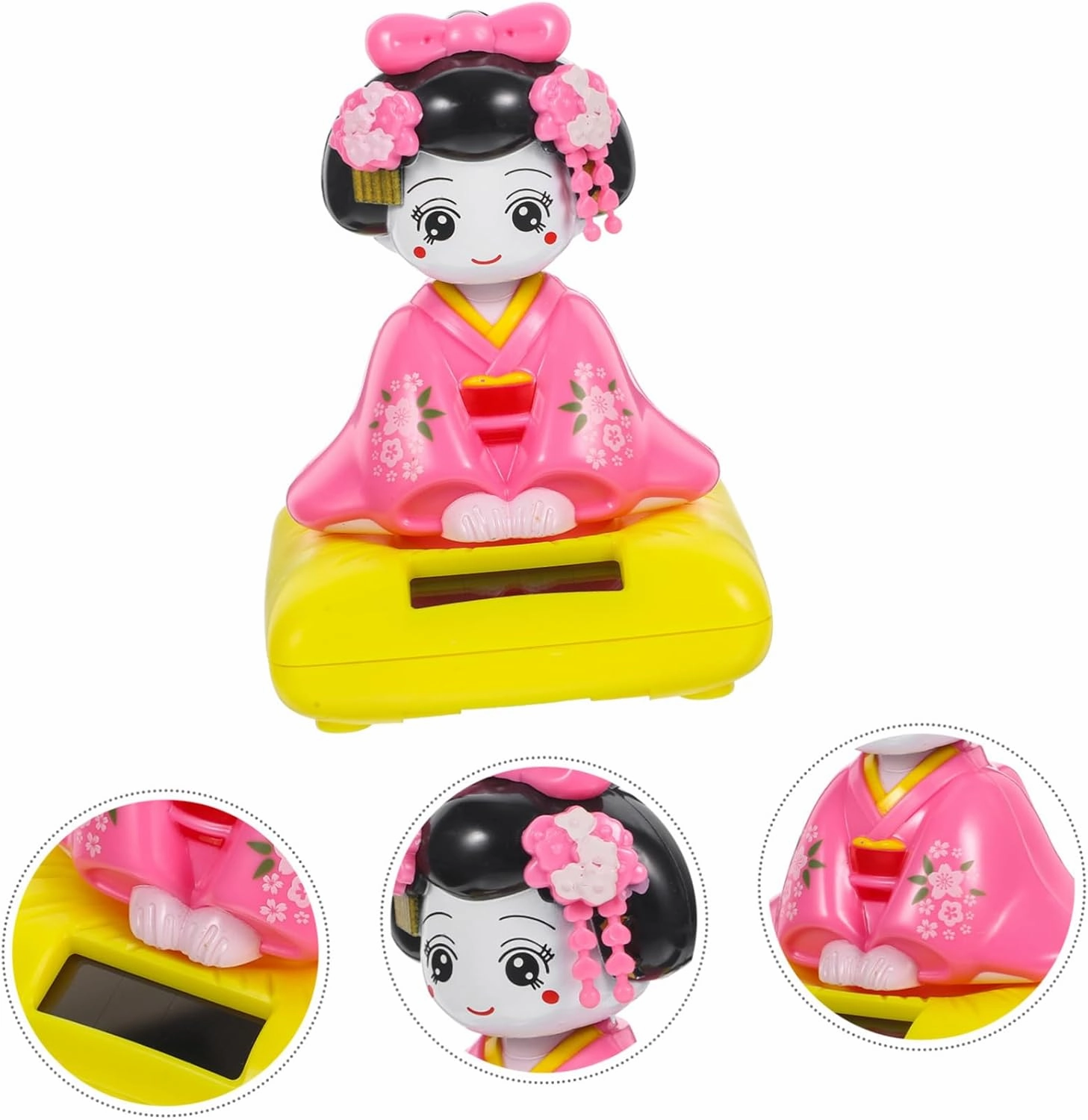 KICHOUSE Shaking Kimono Doll Figurine Cute Cartoon Ornament for Car Interior Delicate Decoration Cheerful Dashboard Accessory for Desktops Gardens
