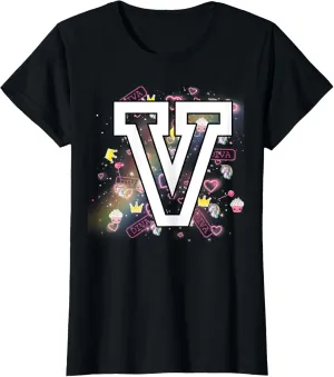 Kids Letter V Clothing For a Girl Who's Name Starts With V T-Shirt