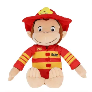 KIDS PREFERRED Curious George Fireman 15 inch Stuffed Animal Plush Toy for Toddler Boys & Girls