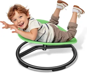 Kids Sensory Swivel Chair, Spinning Chair for Autistic Kids, Sensory Toy for ADHD Children, Training Body Coordination, No Assembly Required (Light Green)