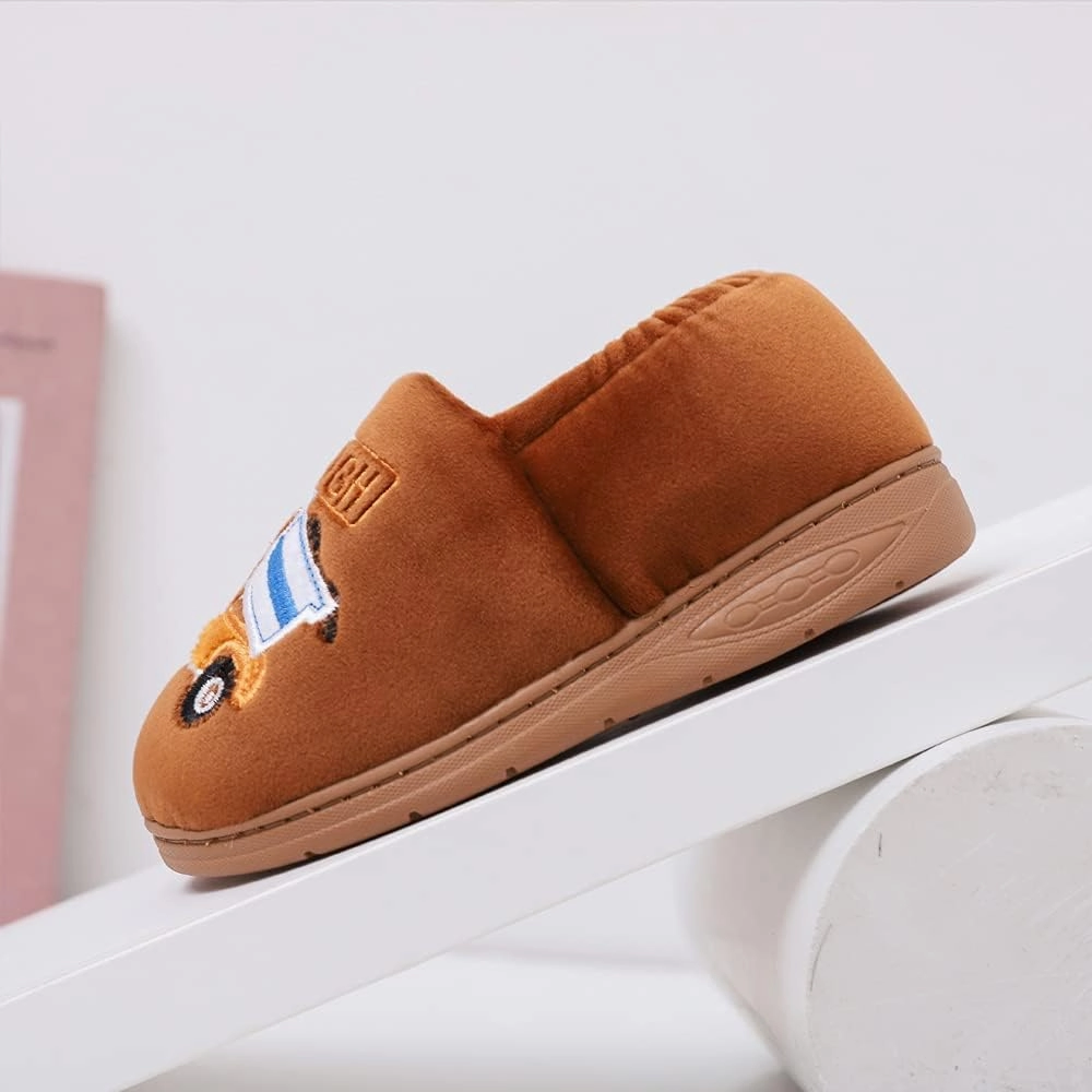 Kids Boys Girls Warm Slippers Kids Non-Slip Winter Indoor Household Shoes
