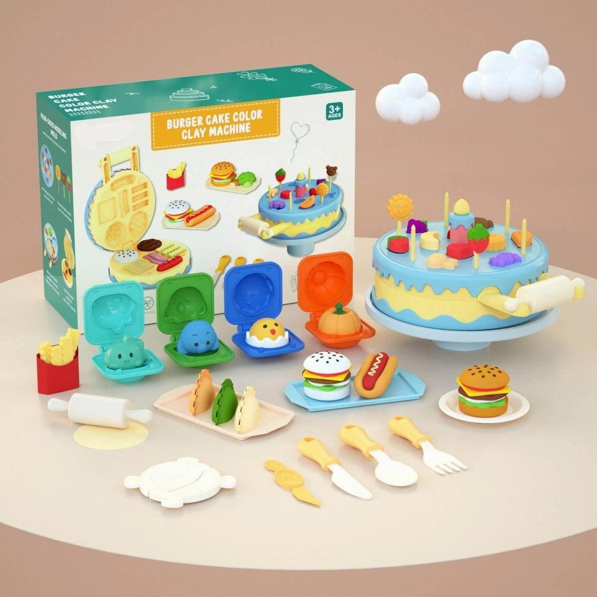 Kids Kitchen Mold Toy Set - DIY Food Play Kit
