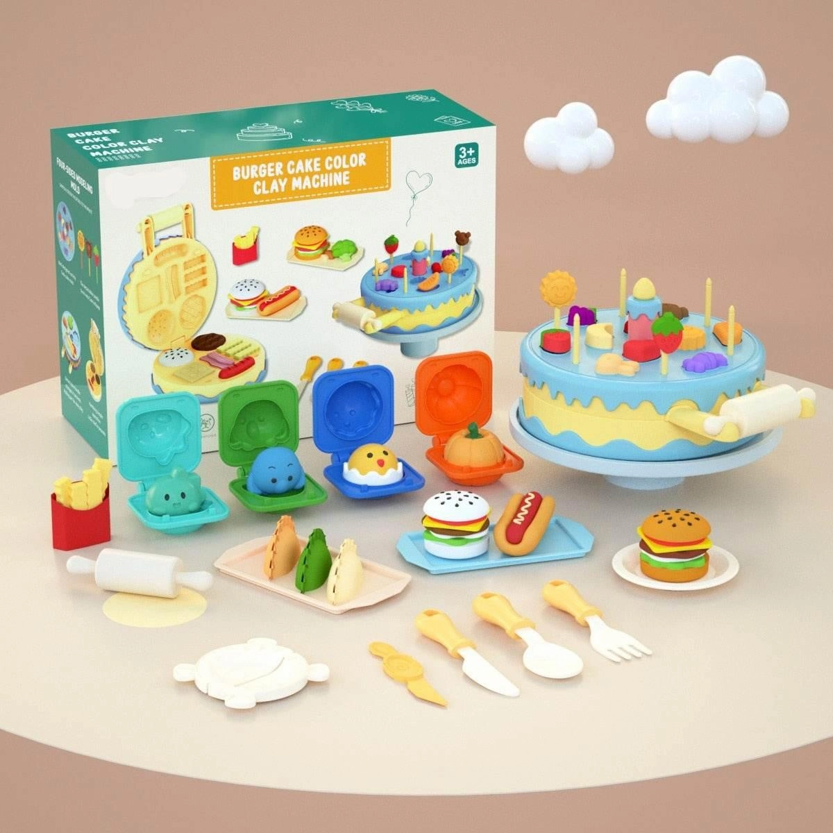 Kids Kitchen Mold Toy Set - DIY Food Play Kit