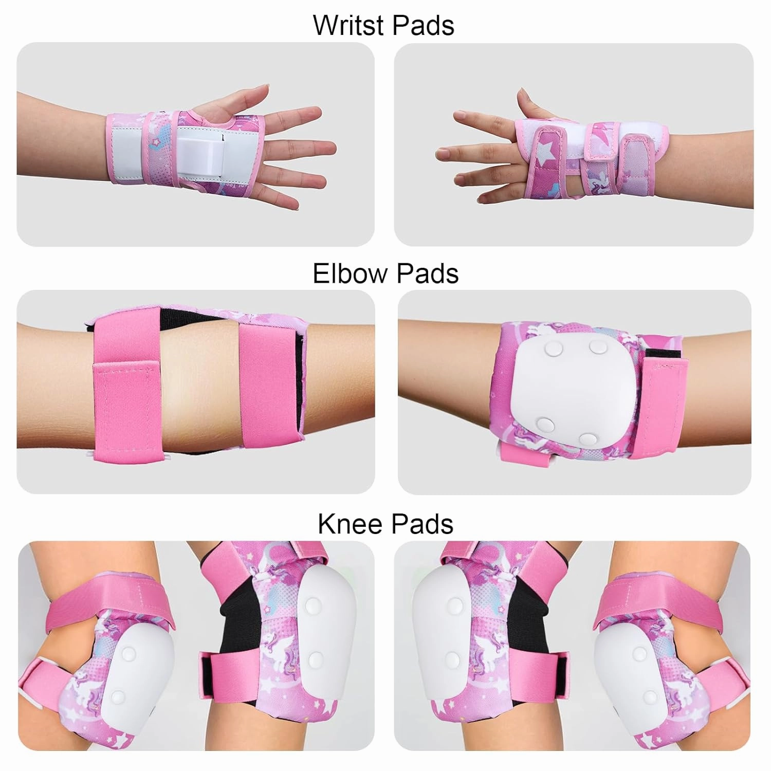 Kids Knee and Elbow Pads Set for Children Ages 3-5/5-8, Toddler Protective Gear Set for Roller Skating, Cycling, Skateboarding, Inline Skating, Scooter Riding Sports