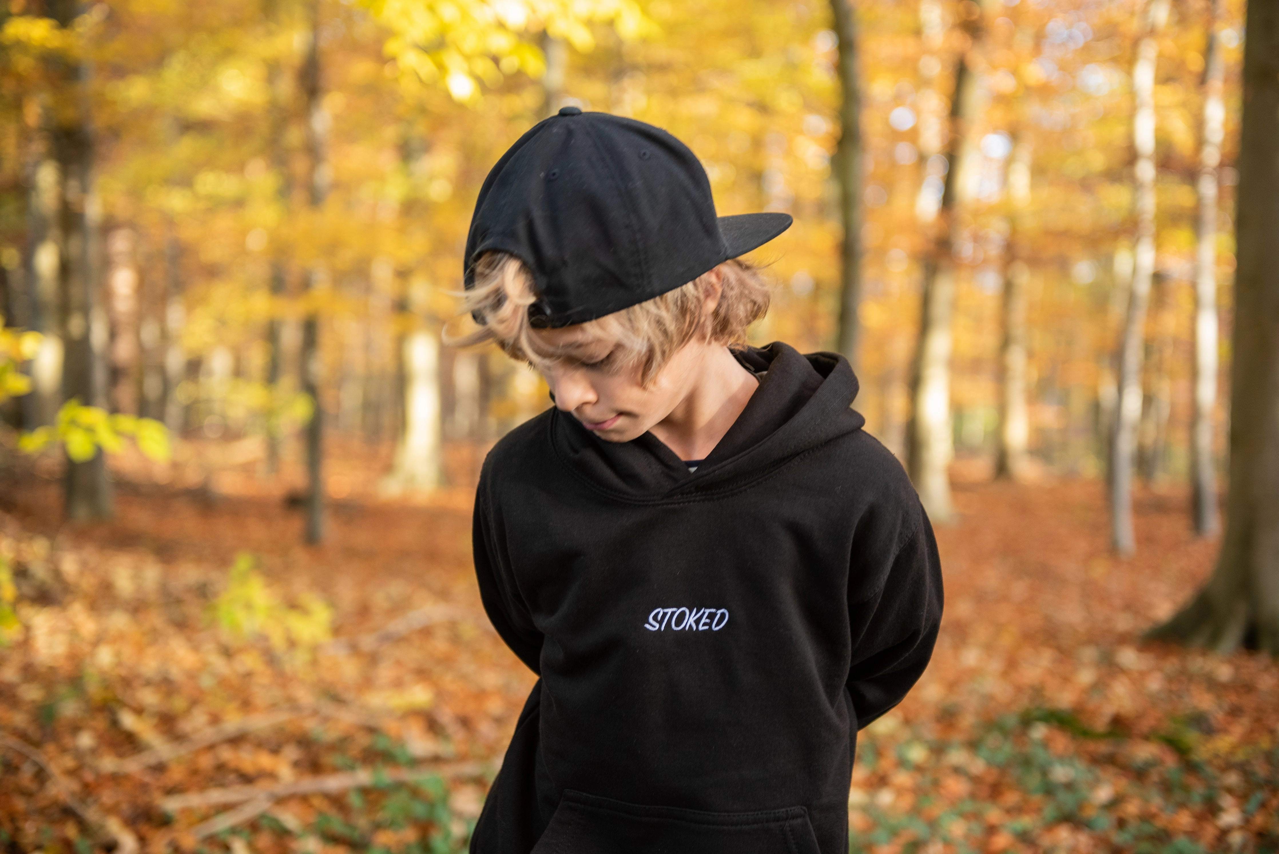 Kids Lightweight Script Hoodie Black