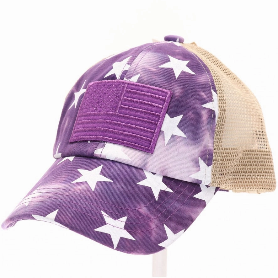 Kids Star Print/USA Flag CC Ball Cap