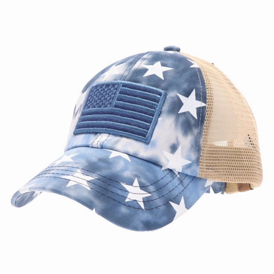 Kids Star Print/USA Flag CC Ball Cap