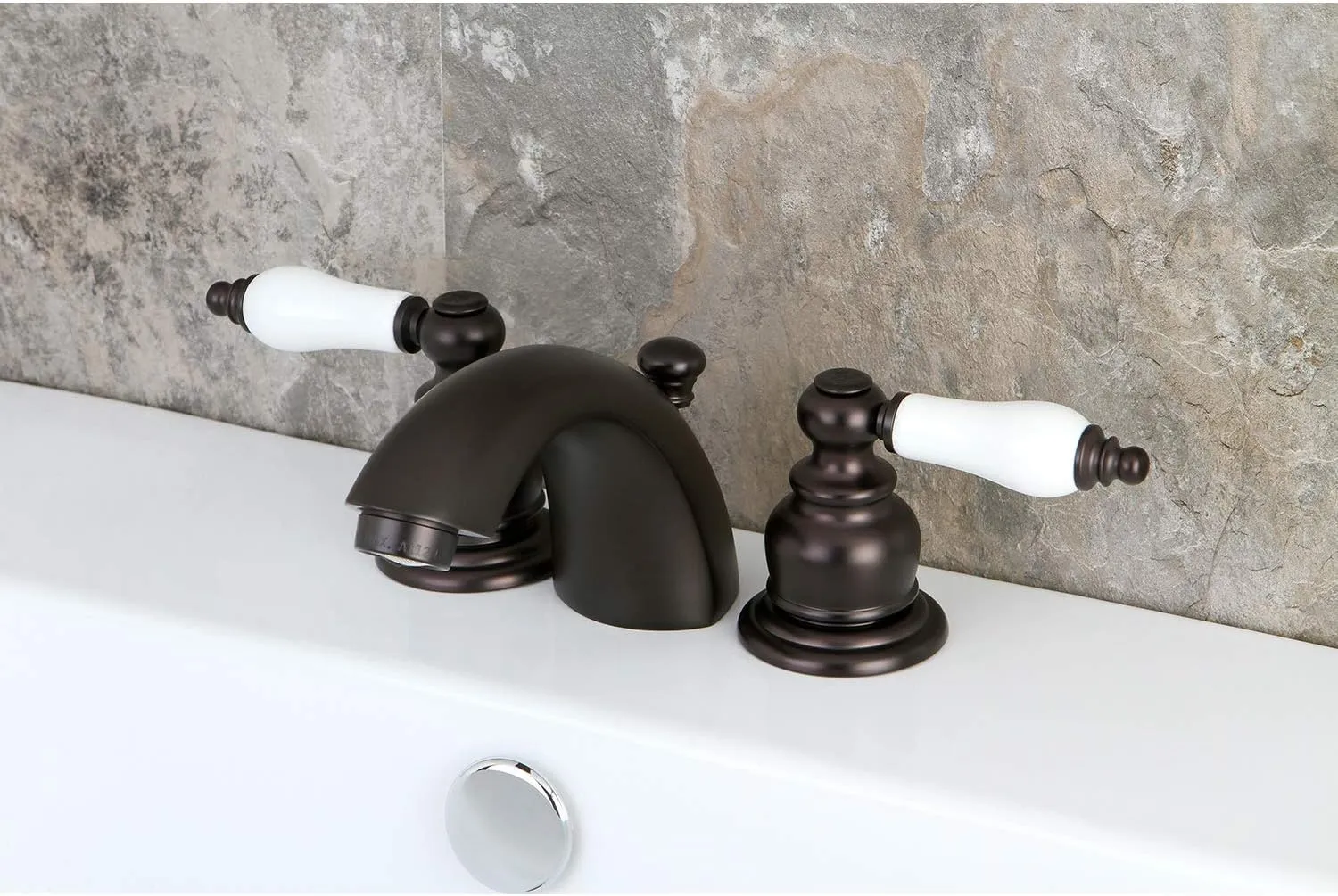 Kingston Brass KB945B Victorian Mini-Widespread Bathroom Faucet, Oil Rubbed Bronze, 4.5 x 3.5 x 2.06