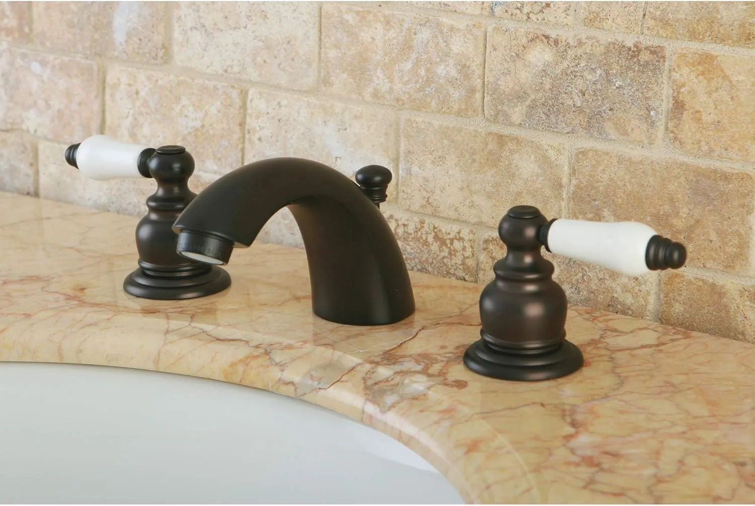 Kingston Brass KB945B Victorian Mini-Widespread Bathroom Faucet, Oil Rubbed Bronze, 4.5 x 3.5 x 2.06