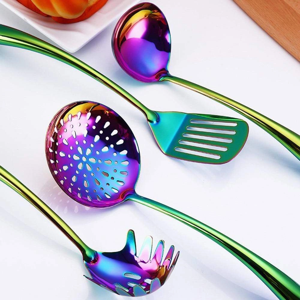 KitchenCraft Elegant Kitchen Utensil Set with Long Handles for Daily Use