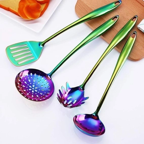 KitchenCraft Elegant Kitchen Utensil Set with Long Handles for Daily Use