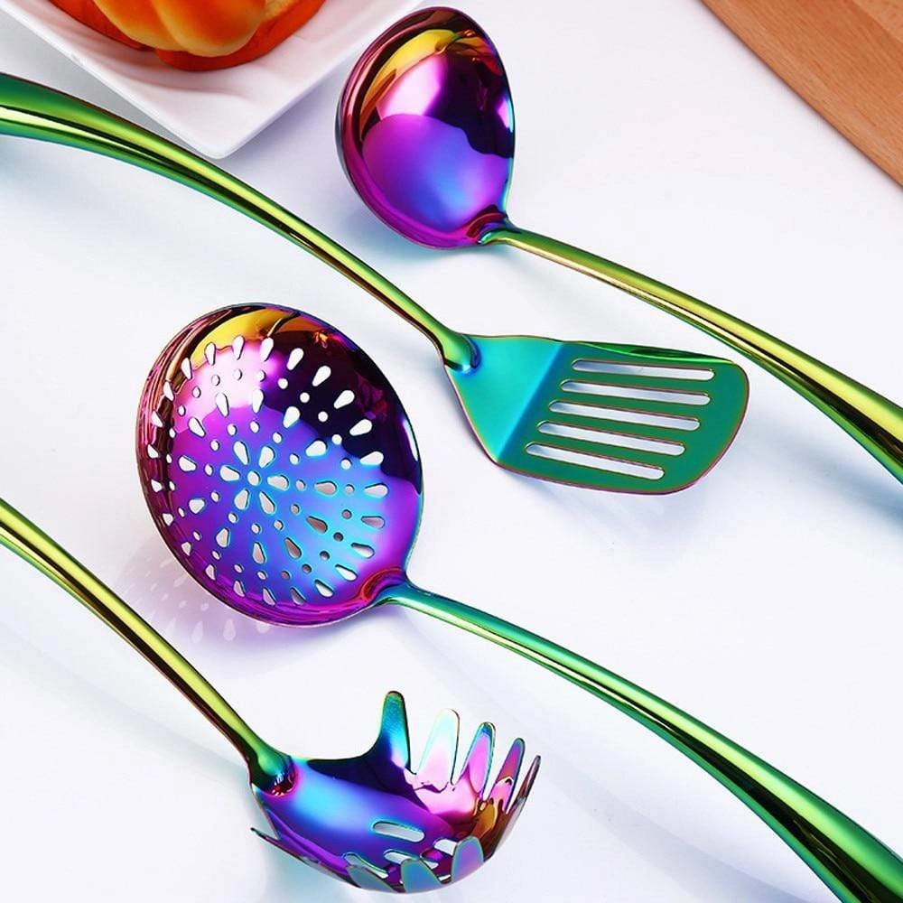 KitchenCraft Elegant Kitchen Utensil Set with Long Handles for Daily Use