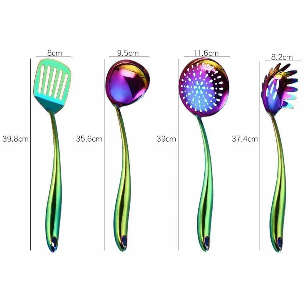 KitchenCraft Elegant Kitchen Utensil Set with Long Handles for Daily Use