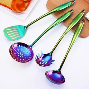 KitchenCraft Elegant Kitchen Utensil Set with Long Handles for Daily Use