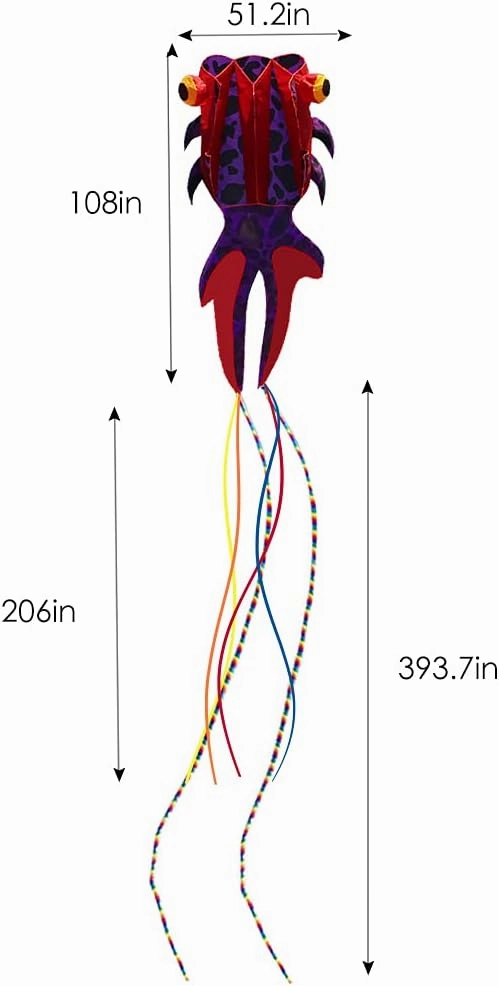 Kizh Kite Giant 3D Dolphin Frameless Soft Parafoil Kites for Kids and Adults Easy Flyer Kite for Beach Park Garden Playground